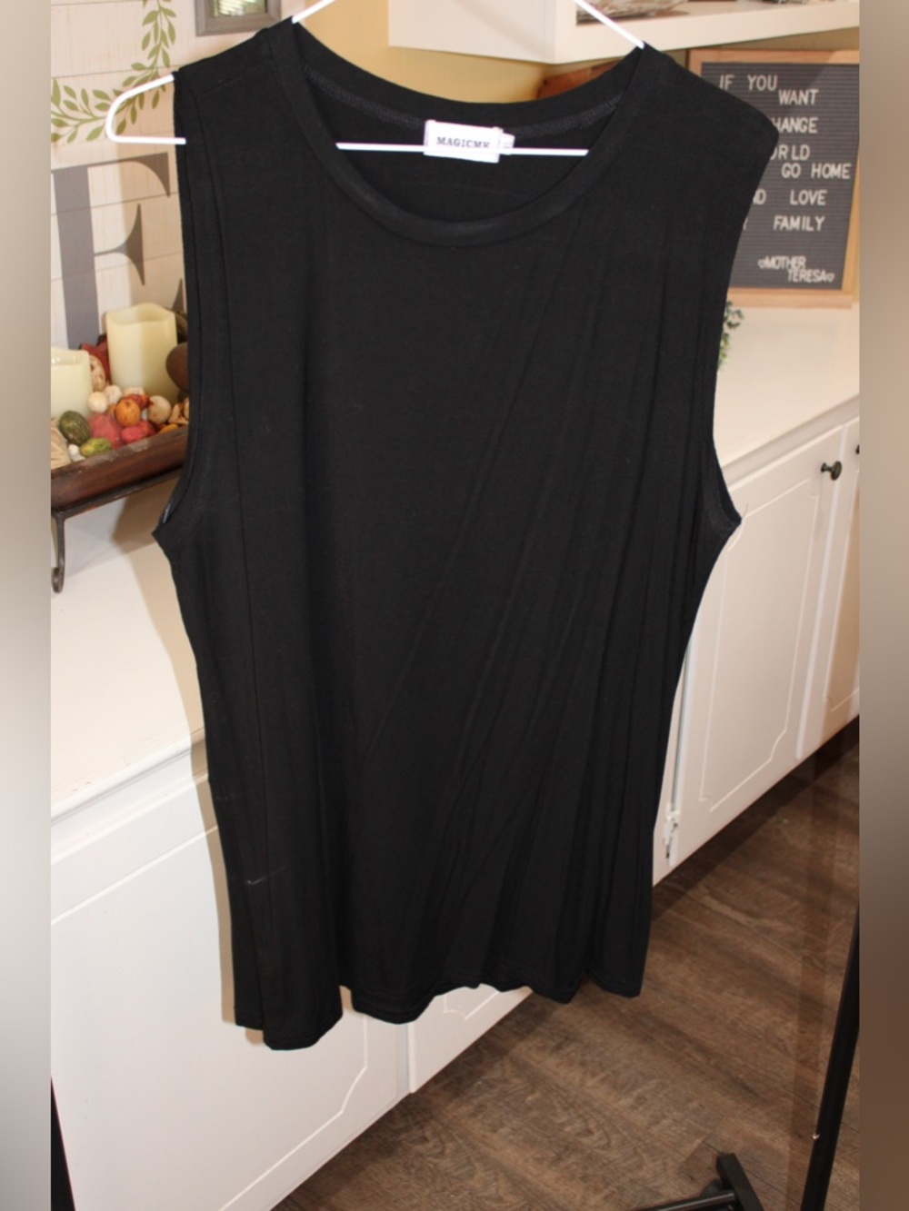 MagicMK Black Sleeveless Soft Flowy Tunic Top Size XL
